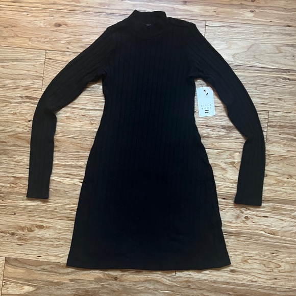 Billabong Mini Dress Black Ribbed - Picture 2 of 6